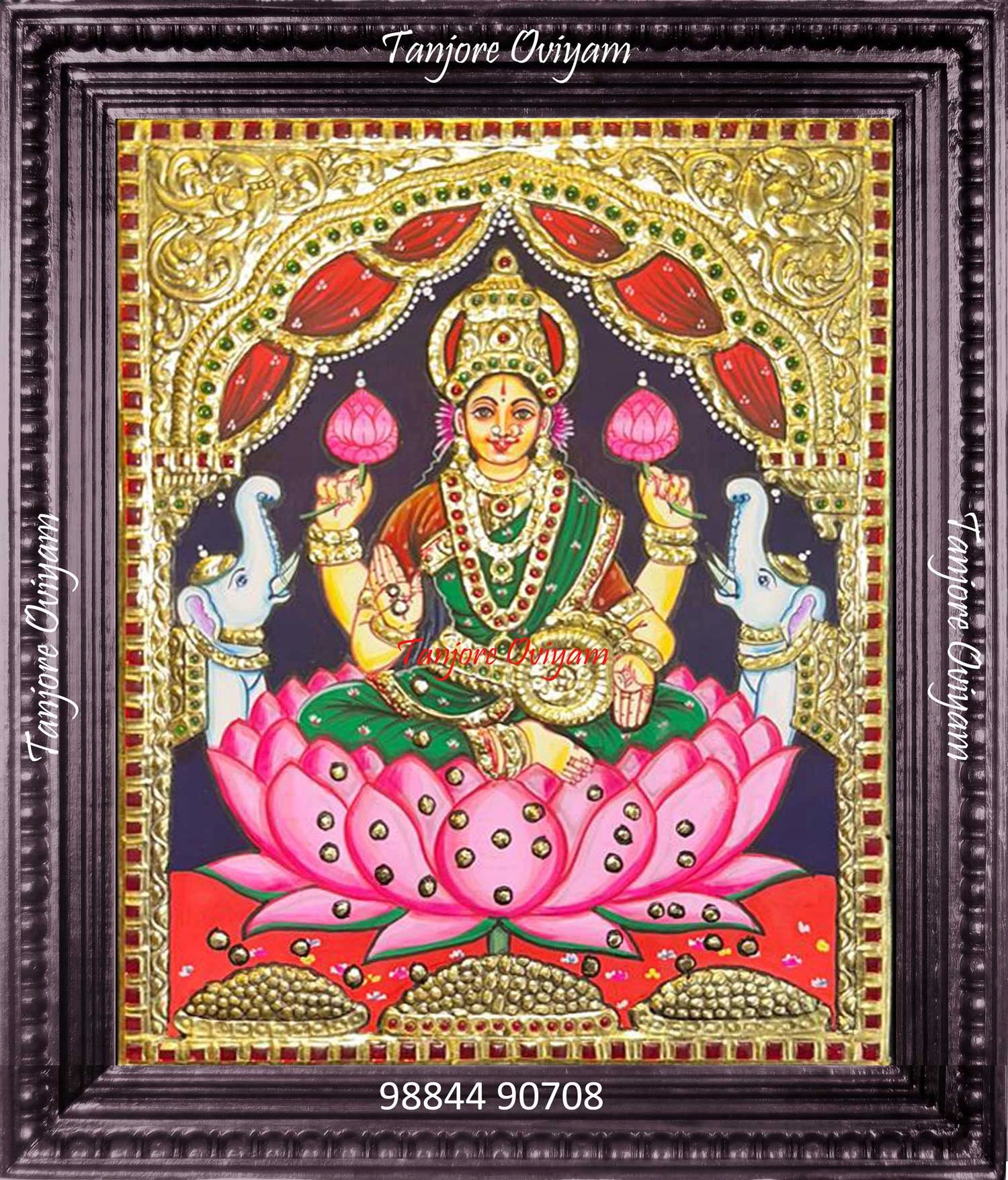 Lakshmi Lotus Tanjore Painting